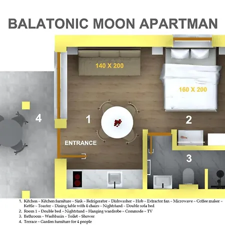 公寓 Balatonic Moon&sun Apartmanhaz
