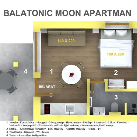Balatonic Moon&sun Apartmanhaz דירה
